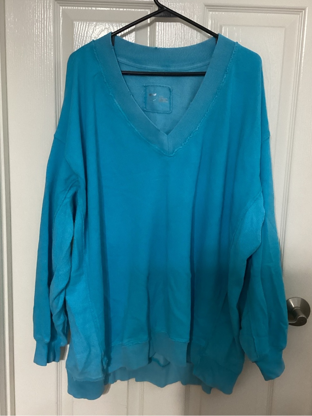 Aerie Sky Blue V-Neck Oversized Sweatshirt Women’s XL